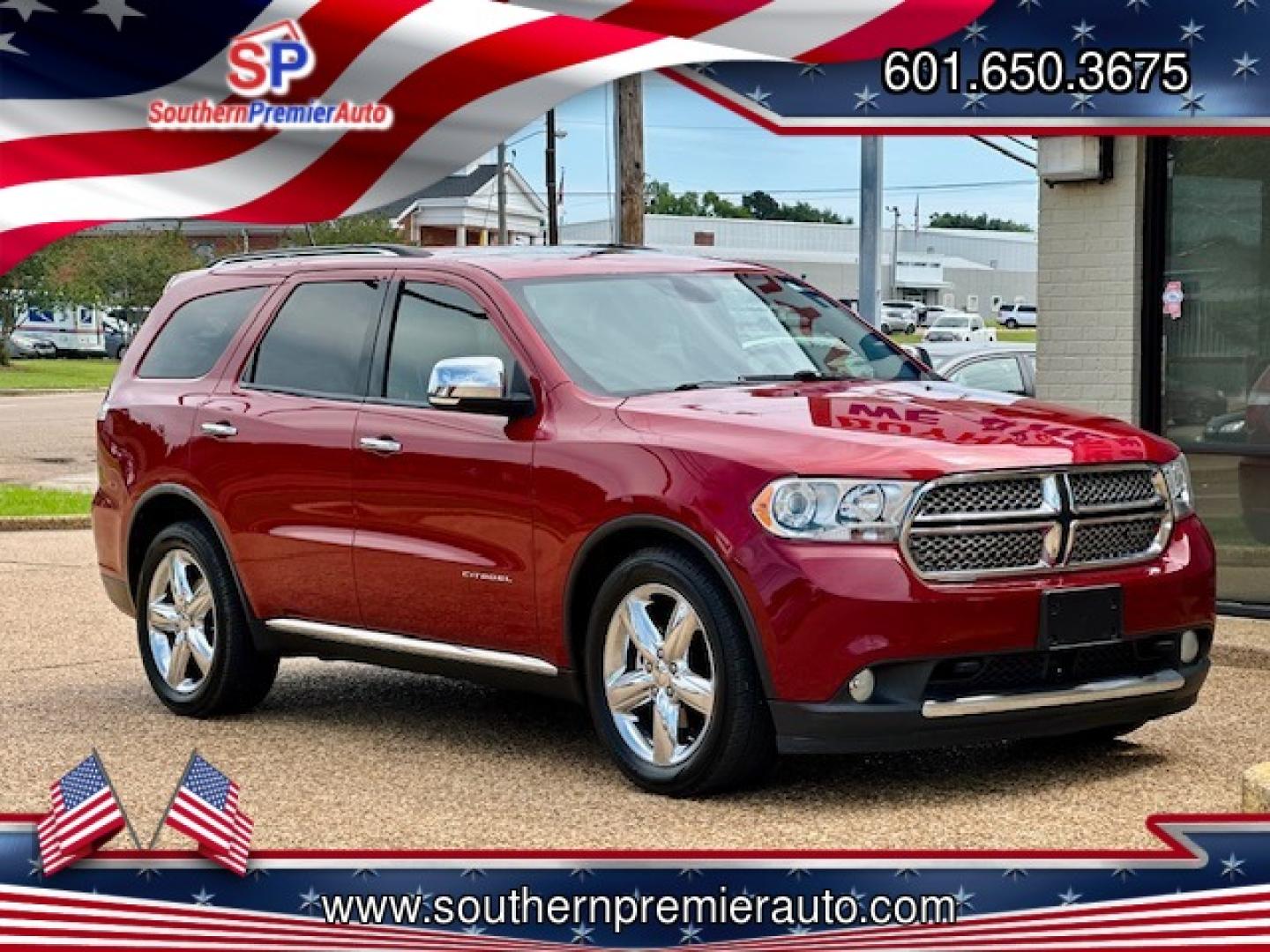 2011 RED DODGE DURANGO BOULEVARD (C (1D4RE5GG2BC) , located at 922 W. Beacon St., Philadelphia, MS, 39350, (601) 650-3675, 32.770447, -89.127151 - Photo#0